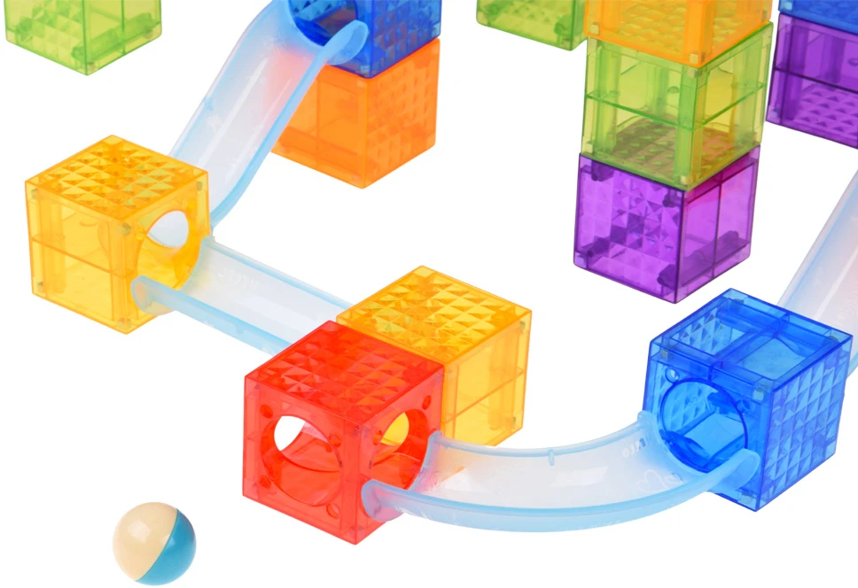 Jokomisiada Magnetic Building Blocks Marble Run Ball Track 75 Pieces ZA6315