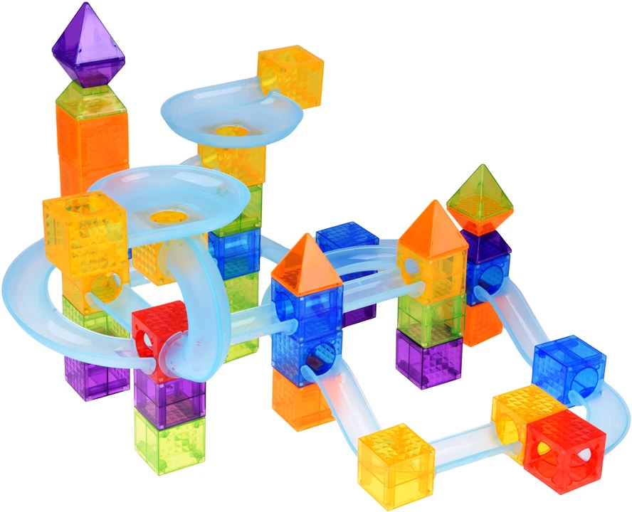 Jokomisiada Magnetic Building Blocks Marble Run Ball Track 75 Pieces ZA6315