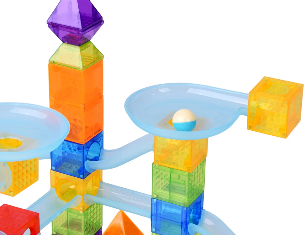 Jokomisiada Magnetic Building Blocks Marble Run Ball Track 75 Pieces ZA6315