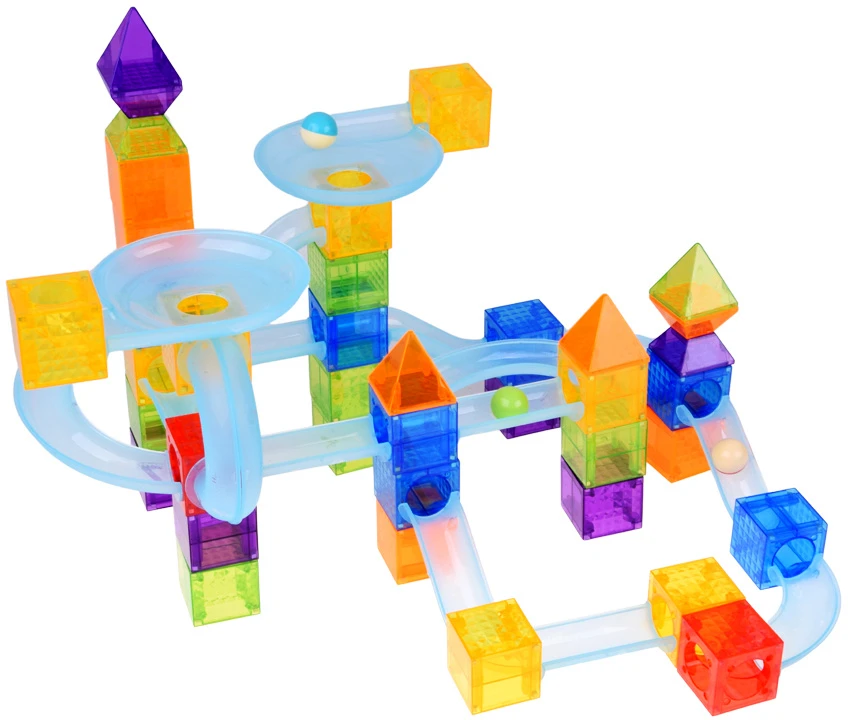 Jokomisiada Magnetic Building Blocks Marble Run Ball Track 75 Pieces ZA6315