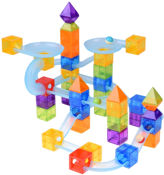 Jokomisiada Magnetic Building Blocks Marble Run Ball Track 75 Pieces ZA6315