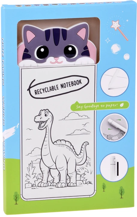 Jokomisiada Magnetic CAT Šaldytuvas Notepad Reusable Writing Board with Stylus ZA6461