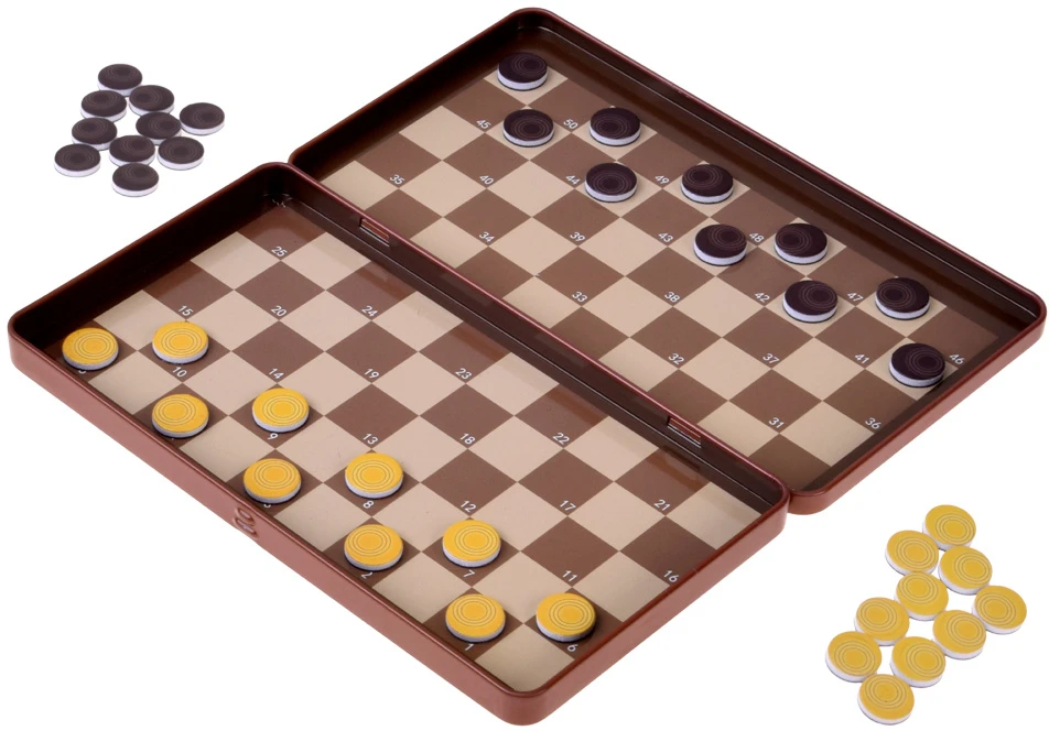 Jokomisiada Magnetic CHECKERS game - magnetic POCKET - for 2 people GR0838