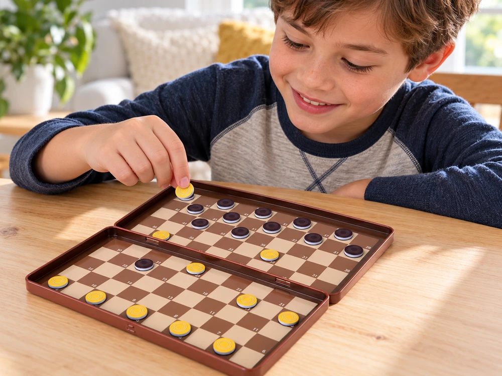 Jokomisiada Magnetic CHECKERS game - magnetic POCKET - for 2 people GR0838