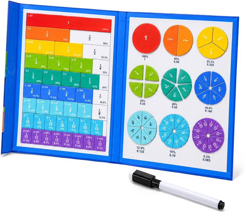 Jokomisiada Magnetic Fraction Learning Set Maths for Kids Fractions ZA6609