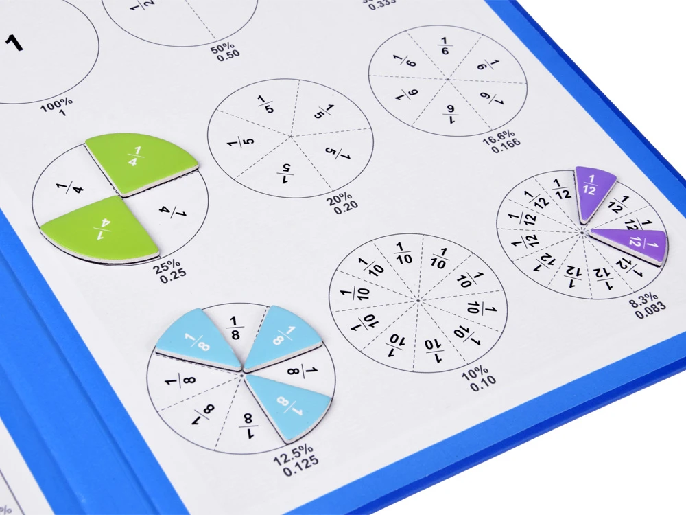 Jokomisiada Magnetic Fraction Learning Set Maths for Kids Fractions ZA6609