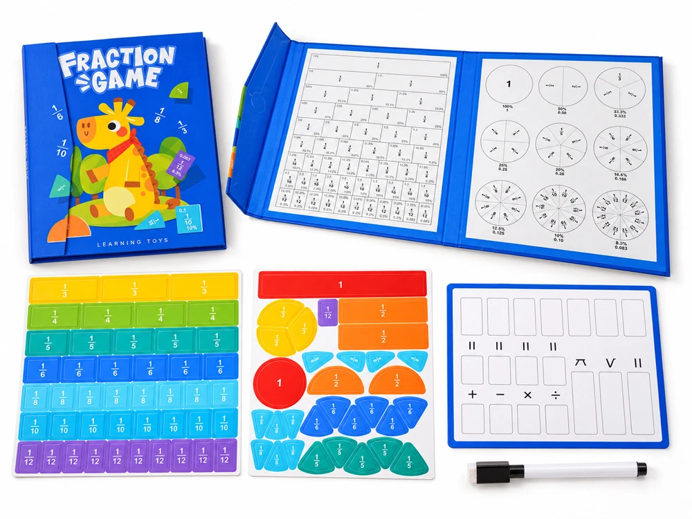 Jokomisiada Magnetic Fraction Learning Set Maths for Kids Fractions ZA6609