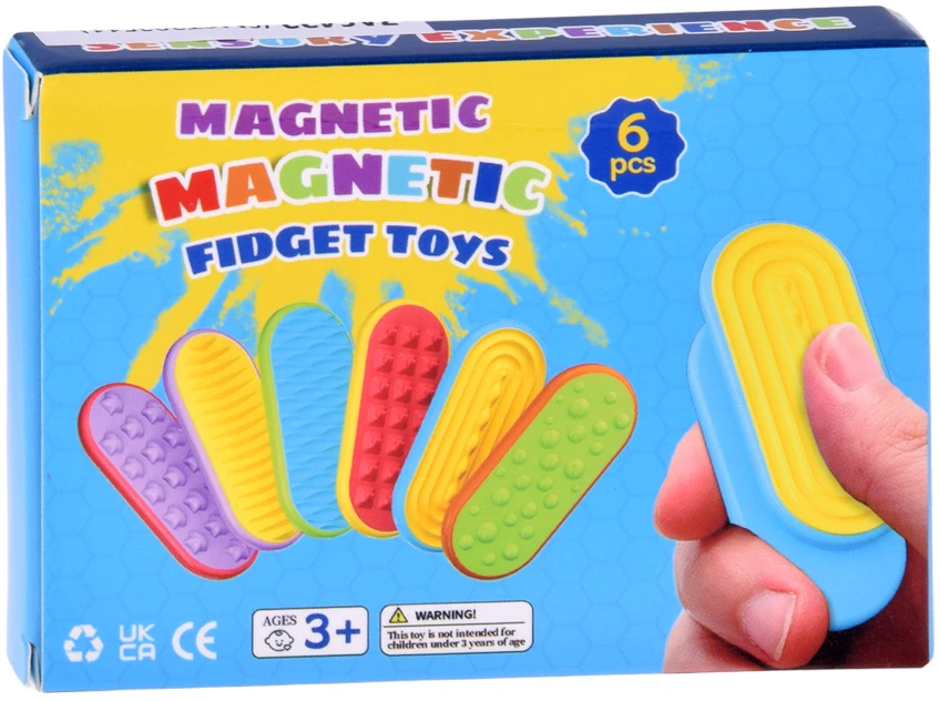 Jokomisiada Magnetic Sensory Fidget Sliders Set of 6 Textured Toys ZA6422