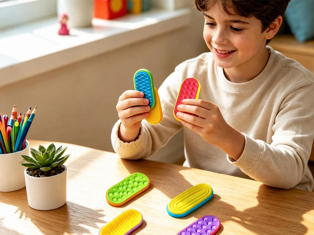 Jokomisiada Magnetic Sensory Fidget Sliders Set of 6 Textured Toys ZA6422