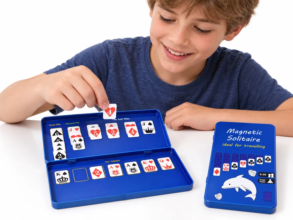 Jokomisiada Magnetic solitaire game - magnetic cards POCKET version for 1 person GR0837
