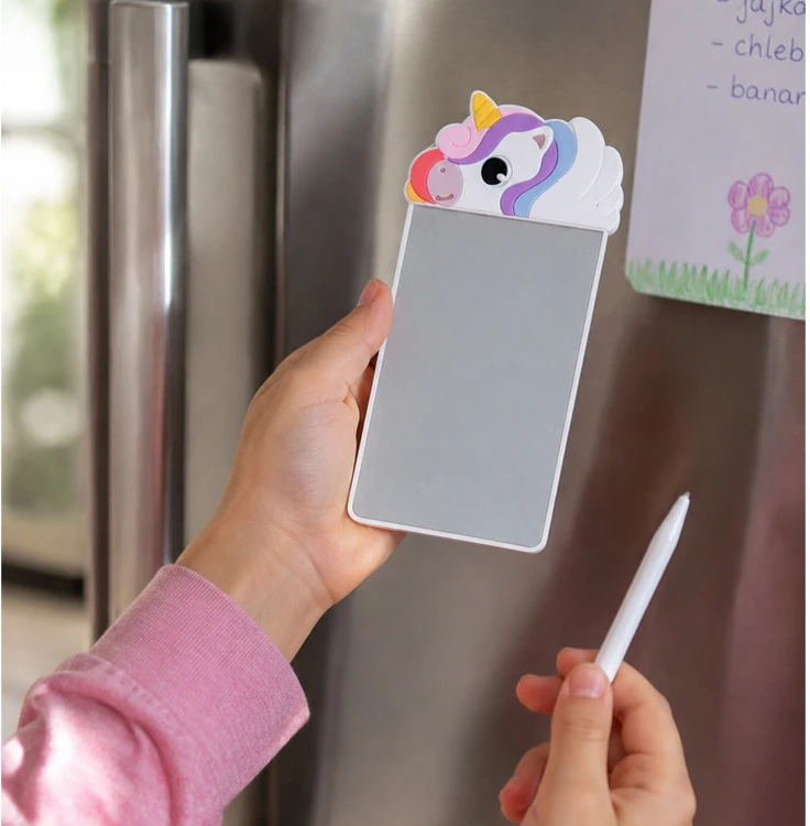 Jokomisiada Magnetic Unicorn Šaldytuvas Notepad Reusable Writing Board with Stylus ZA6460