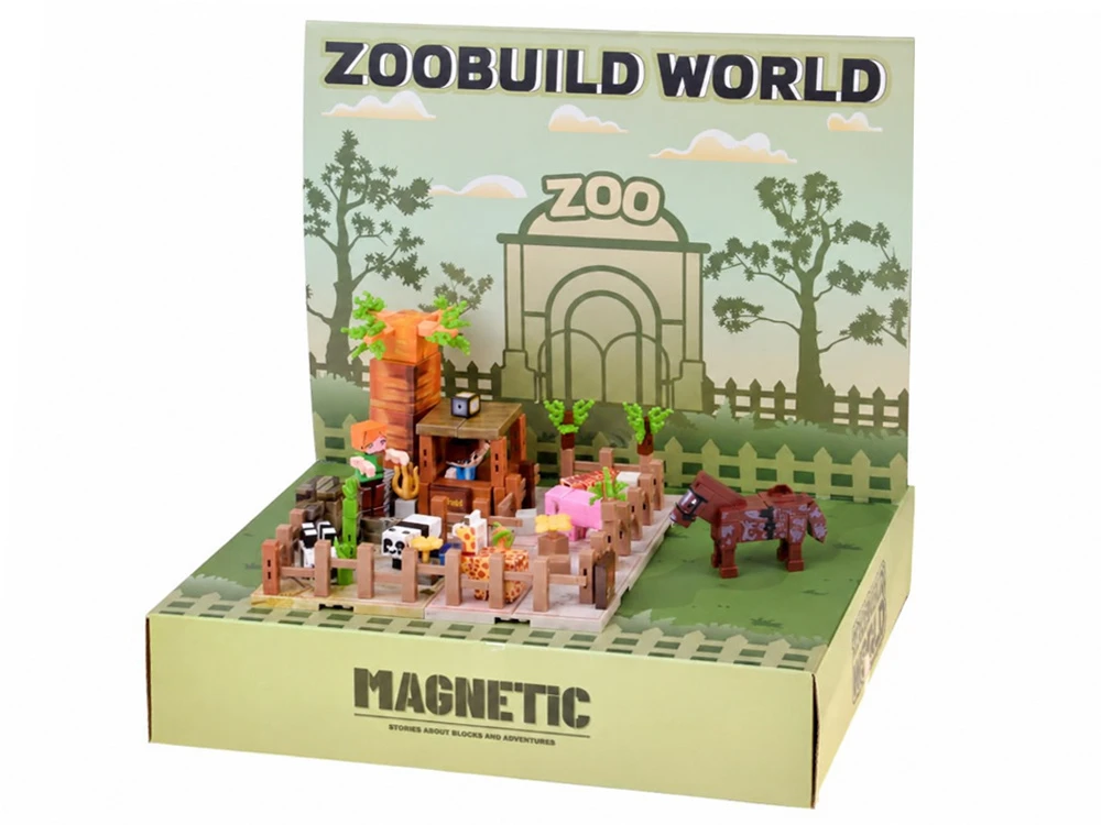 Jokomisiada Magnetic ZOO building blocks - cubes and pikselių 247 pieces ZA6379