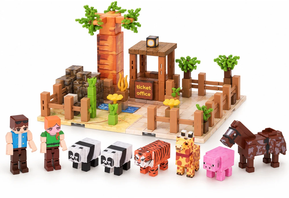Jokomisiada Magnetic ZOO building blocks - cubes and pikselių 247 pieces ZA6379