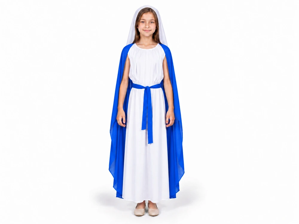Jokomisiada MARY Mother of God Costume - Nativity Play and Christmas Carol Costume 110cm ZA6565