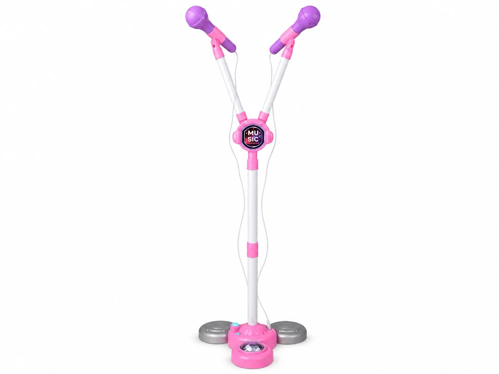 Jokomisiada Microphone x2 on an adjustable stand KARAOKE SET for children IN0192