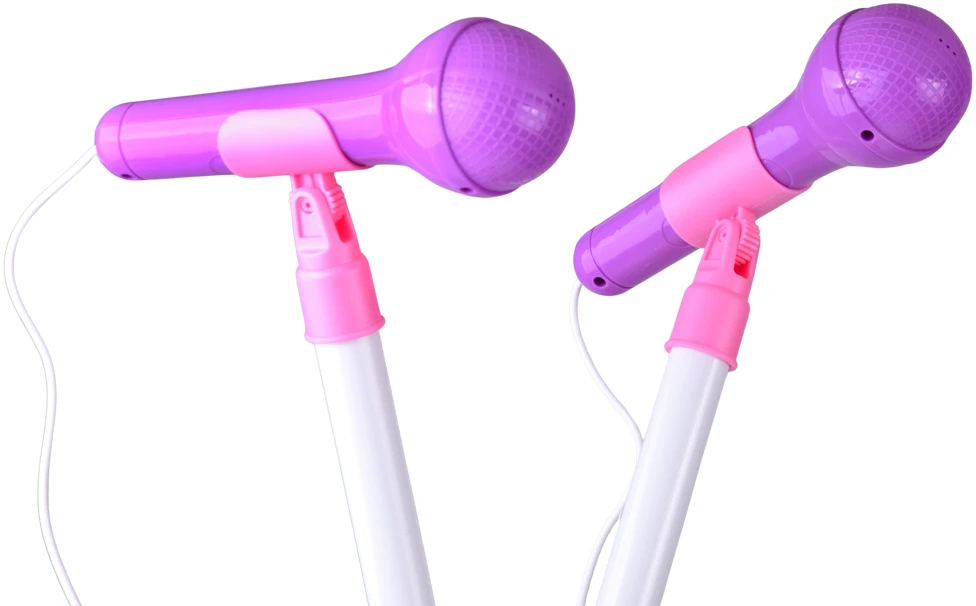 Jokomisiada Microphone x2 on an adjustable stand KARAOKE SET for children IN0192