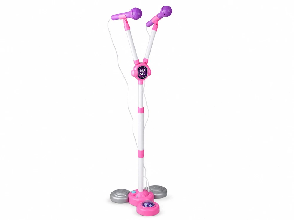 Jokomisiada Microphone x2 on an adjustable stand KARAOKE SET for children IN0192