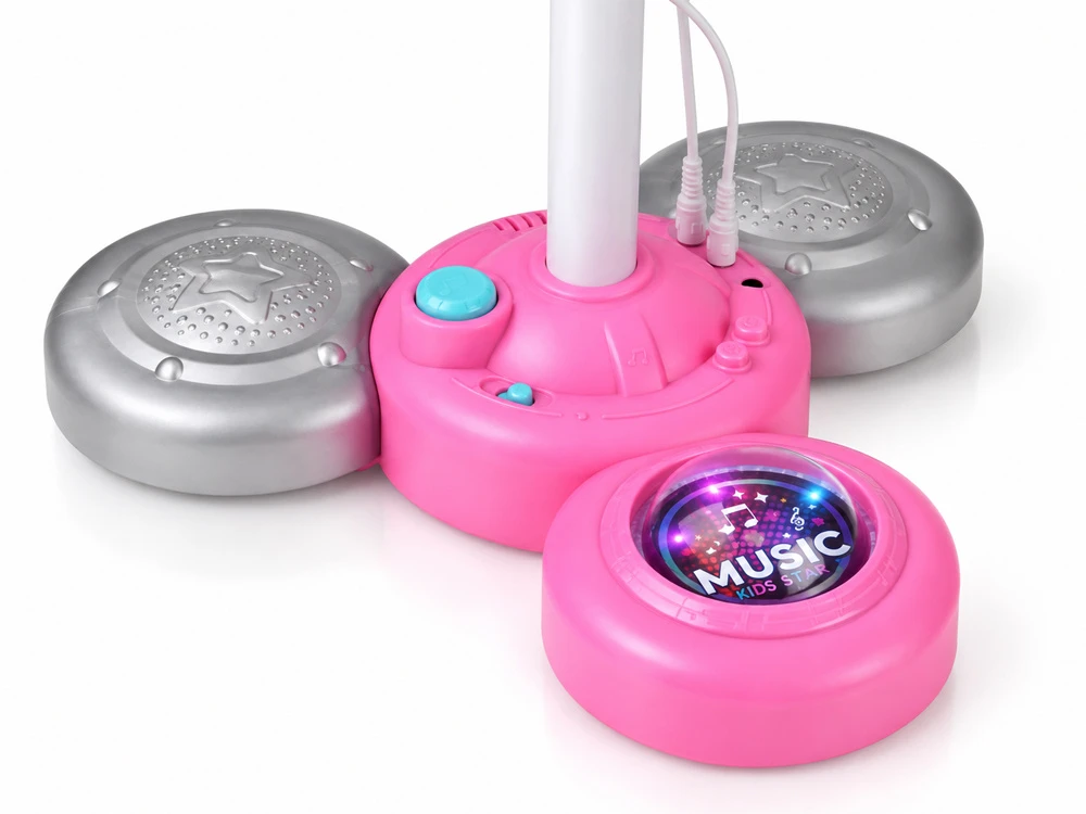 Jokomisiada Microphone x2 on an adjustable stand KARAOKE SET for children IN0192