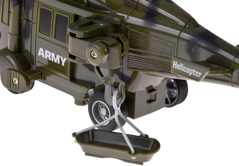 Jokomisiada Military Transport Truck Set – Army Tank, Helicopter & Truck with Friction Power, Lights and Sounds