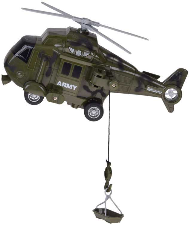 Jokomisiada Military Transport Truck Set – Army Tank, Helicopter & Truck with Friction Power, Lights and Sounds