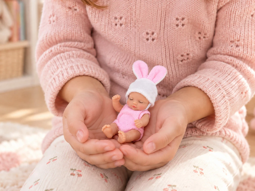 Jokomisiada Mini Baby Doll Bunny 11 cm Movable Arms, Legs and Head ZA6454