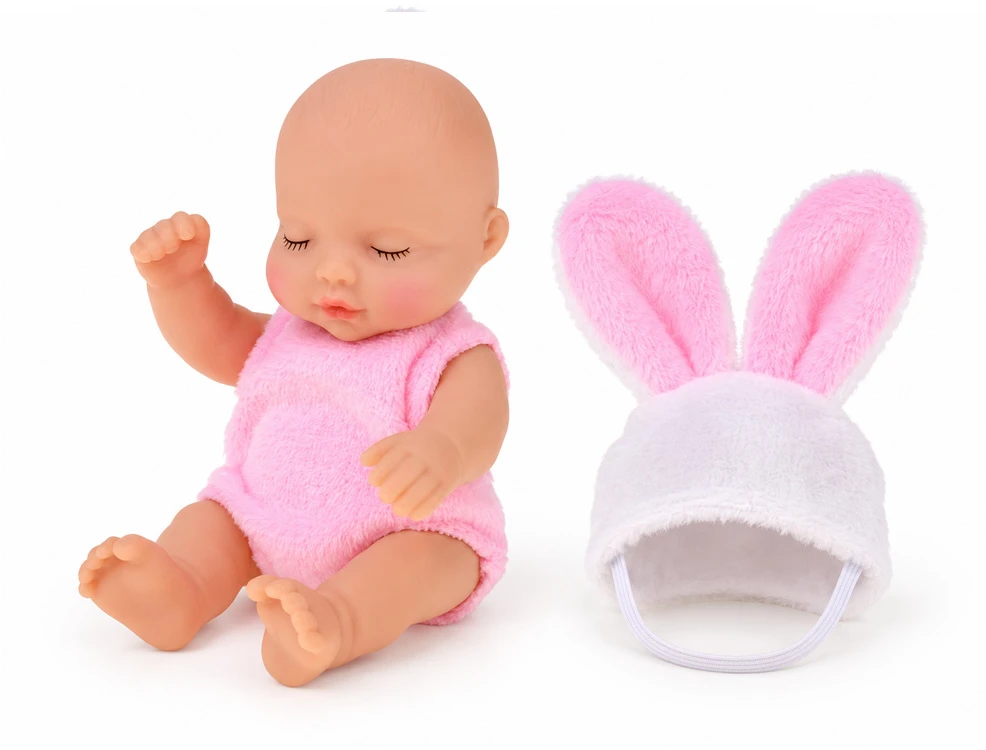 Jokomisiada Mini Baby Doll Bunny 11 cm Movable Arms, Legs and Head ZA6454