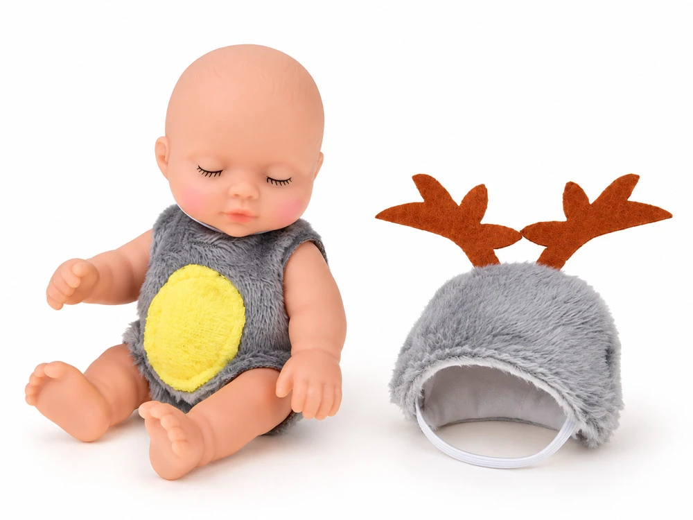 Jokomisiada Mini Baby Doll Reindeer 11 cm Movable Arms, Legs and Head ZA6454