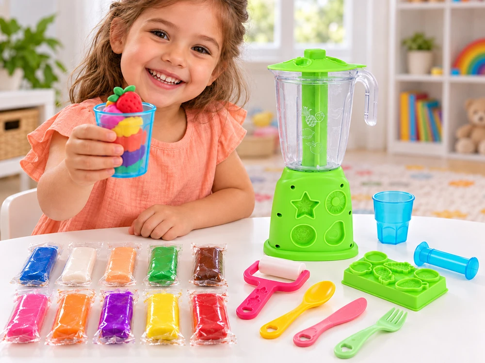 Jokomisiada Modeliavimo masė „Maišytuvas Smoothies Desserts“, 10 spalvų kūrybinis rinkinys ZA6219