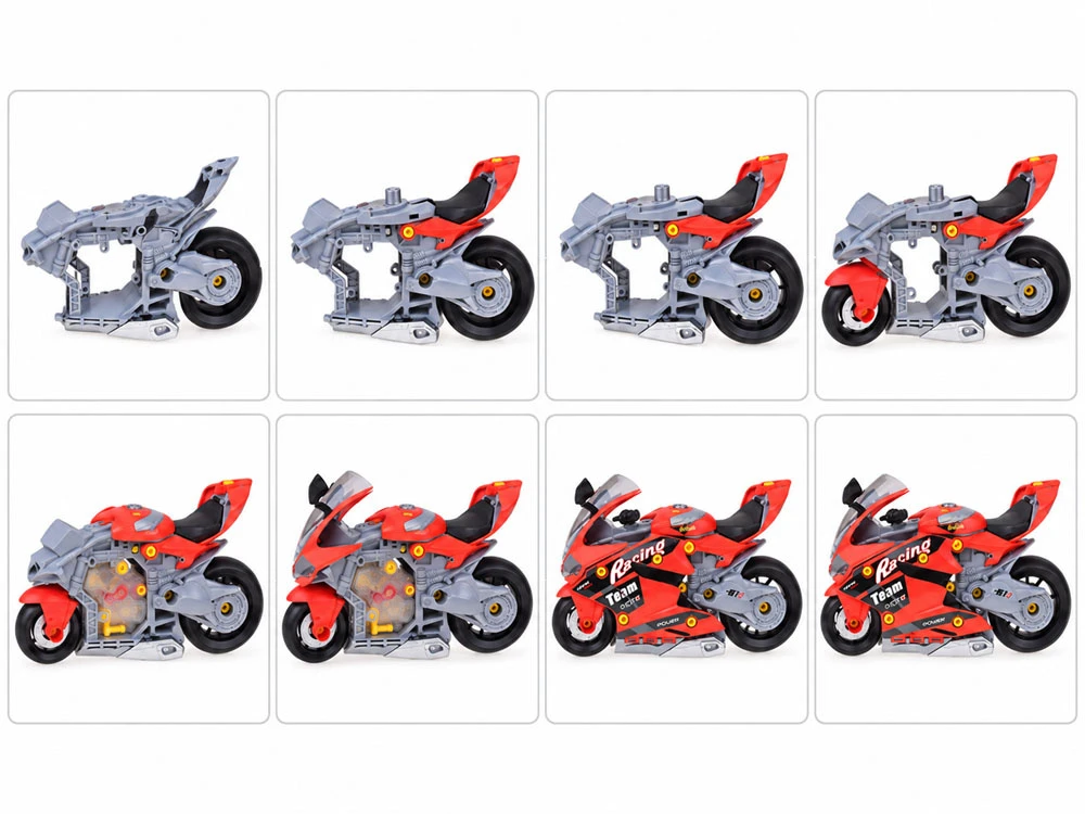 Jokomisiada Motociklų surinkimo dirbtuvės, 59 dalys, variklio garsai ir šviesos ZA6451