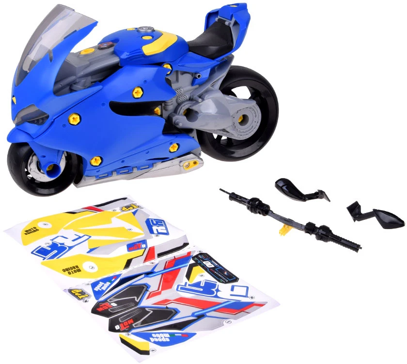 Jokomisiada Motociklų surinkimo dirbtuvės, 59 dalys, variklio garsai ir šviesos ZA6452