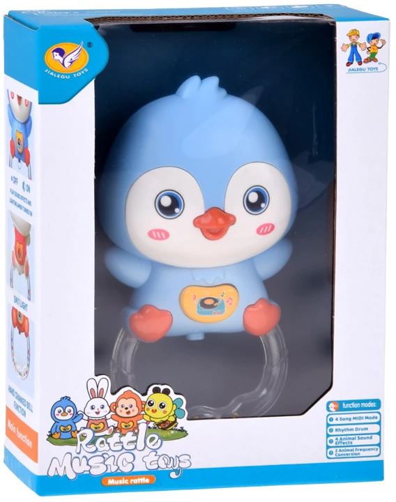 Jokomisiada Musical Penguin Rattle Melodies Animal Sounds Light ZA6237