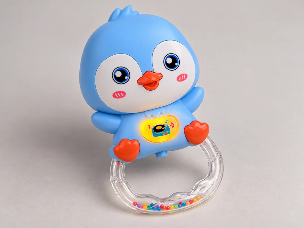 Jokomisiada Musical Penguin Rattle Melodies Animal Sounds Light ZA6237