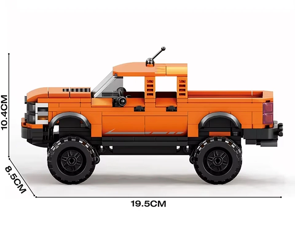 Jokomisiada Oranžinis Off-Road Pickup Truck Building Blocks 423 Pieces ZA6631