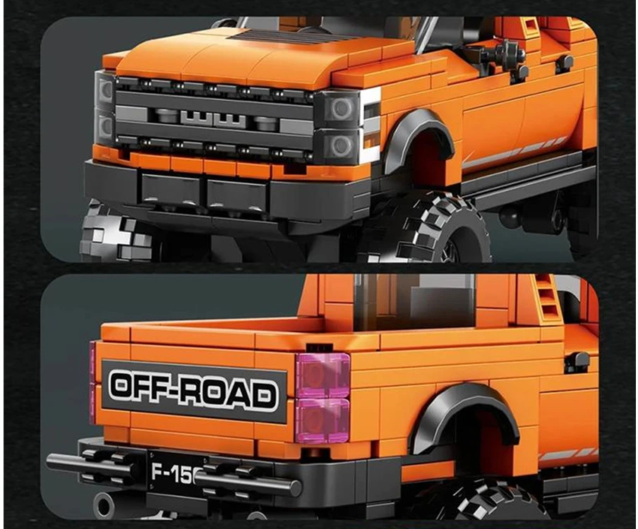 Jokomisiada Oranžinis Off-Road Pickup Truck Building Blocks 423 Pieces ZA6631
