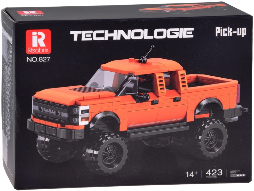 Jokomisiada Oranžinis Off-Road Pickup Truck Building Blocks 423 Pieces ZA6631