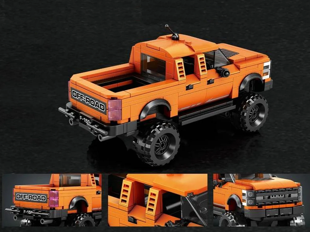 Jokomisiada Oranžinis Off-Road Pickup Truck Building Blocks 423 Pieces ZA6631