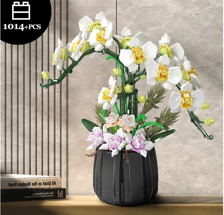 Jokomisiada ORCHID IN A POT construction blocks - Orchid flowers 1014+elements ZA6378