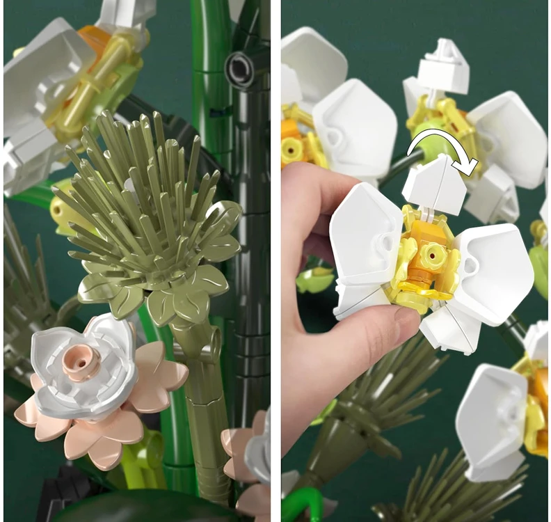 Jokomisiada ORCHID IN A POT construction blocks - Orchid flowers 1014+elements ZA6378