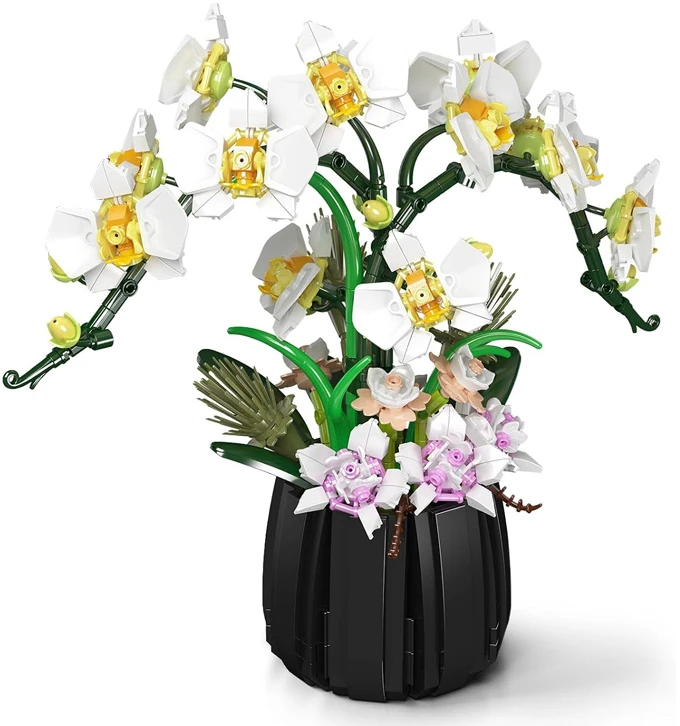 Jokomisiada ORCHID IN A POT construction blocks - Orchid flowers 1014+elements ZA6378