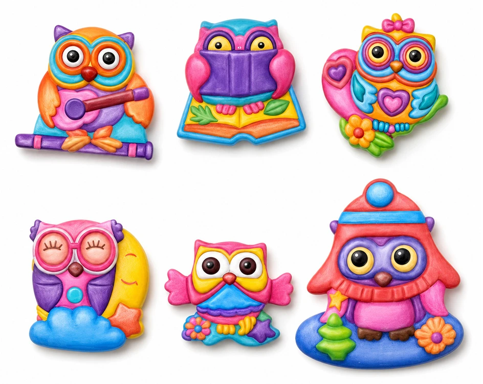 Jokomisiada OWL Glow-in-the-Dark DIY Magnet Making Kit ZA6406