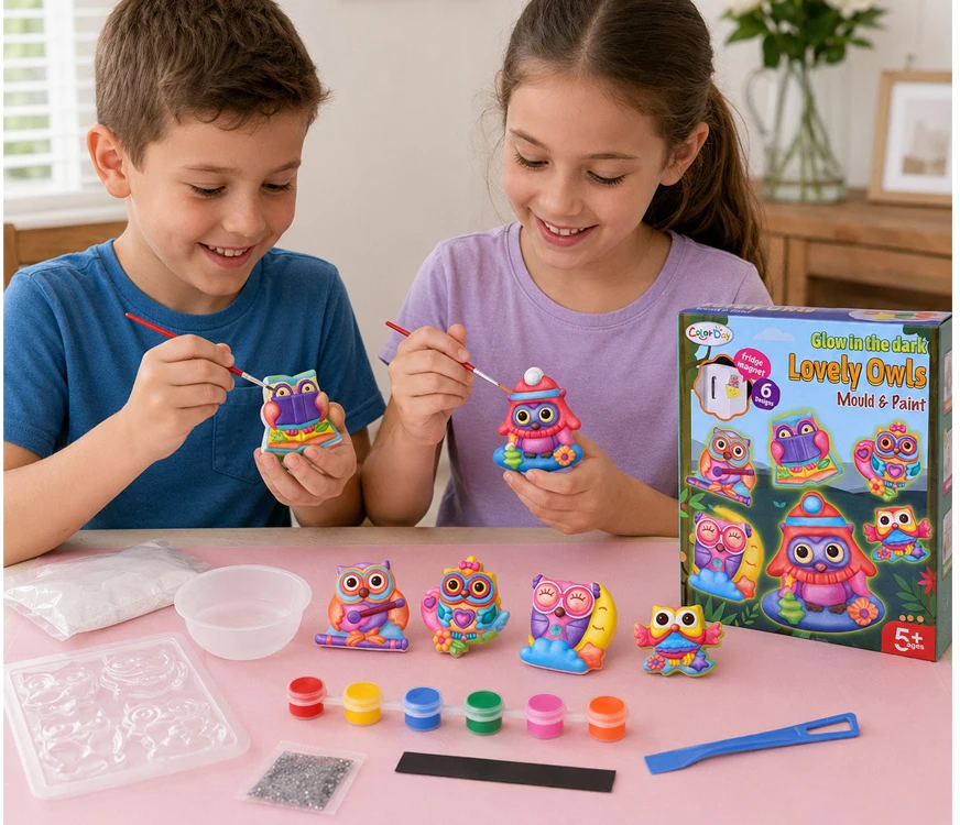 Jokomisiada OWL Glow-in-the-Dark DIY Magnet Making Kit ZA6406