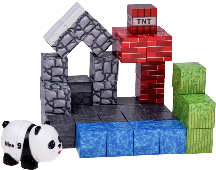 Jokomisiada PANDA magnetic blocks - construction cubes and pikselių 41pcs ZA6604