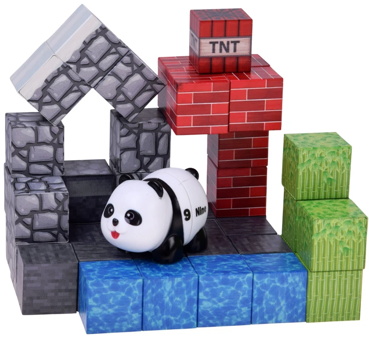 Jokomisiada PANDA magnetic blocks - construction cubes and pikselių 41pcs ZA6604
