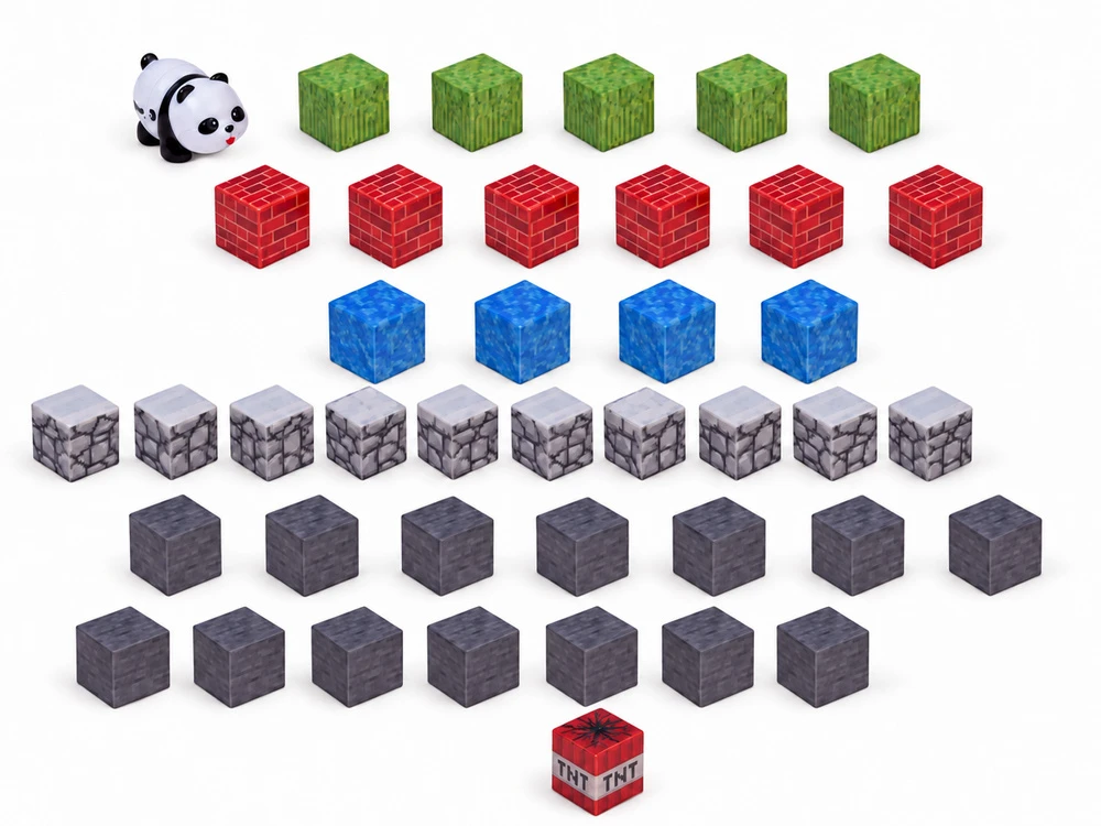 Jokomisiada PANDA magnetic blocks - construction cubes and pikselių 41pcs ZA6604