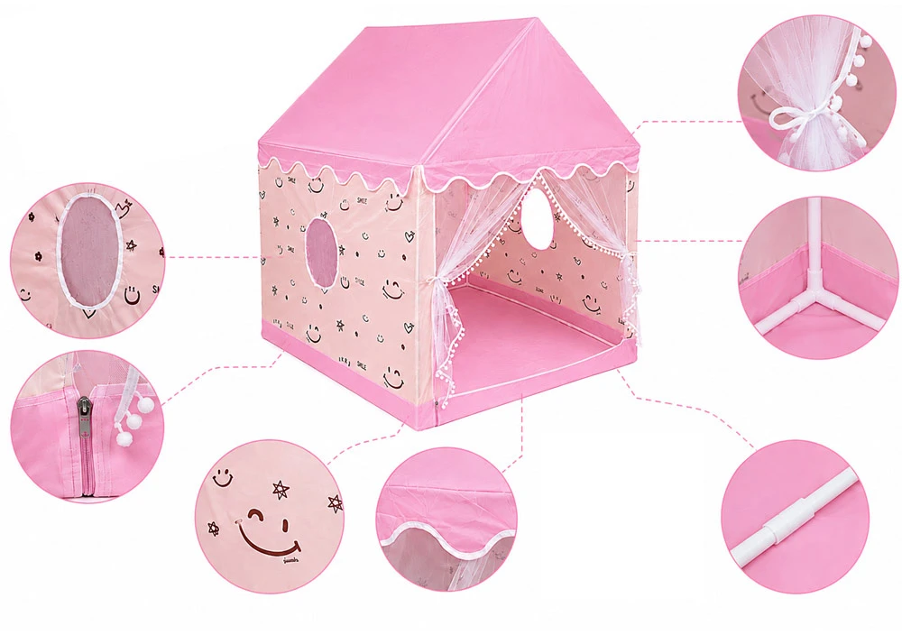 Jokomisiada Pastel Dream Playhouse for Girls – Play Tent 120×100×130cm ZA6156