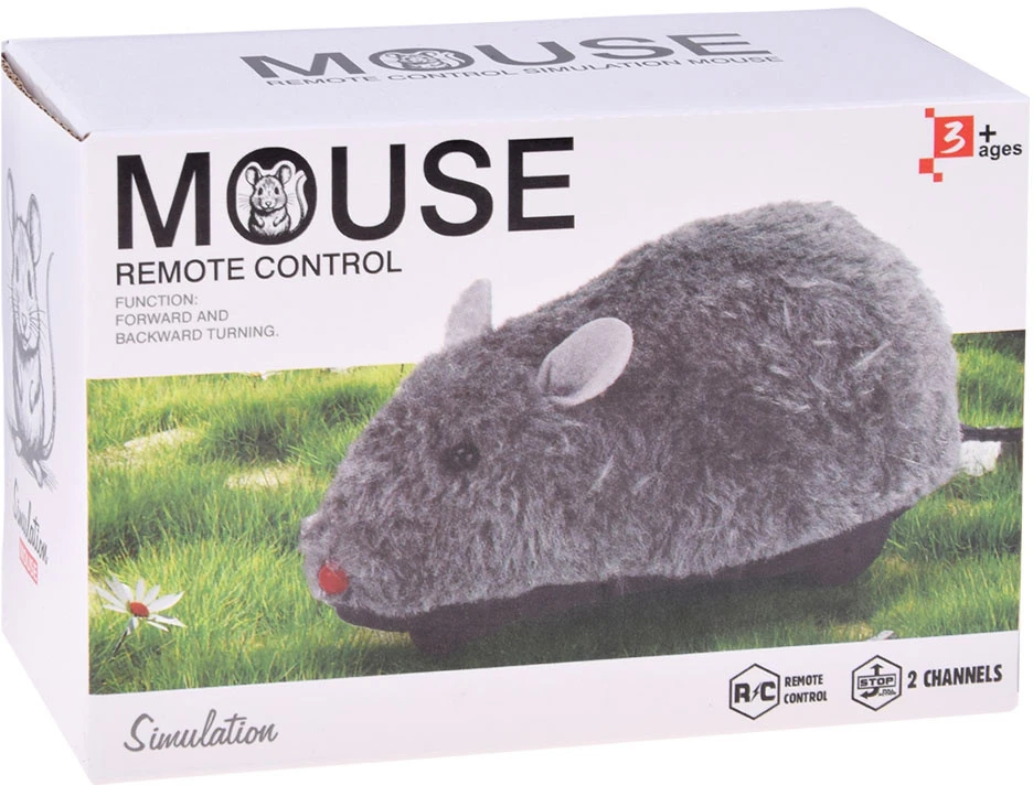 Jokomisiada Pilkas Furry RC Mouse Remote-Controlled Toy 27 MHz RC0758