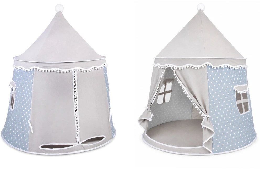 Jokomisiada Pilkas Star-Patterned Children’s Play Tent, House, Castle with Storage Bag ZA6149