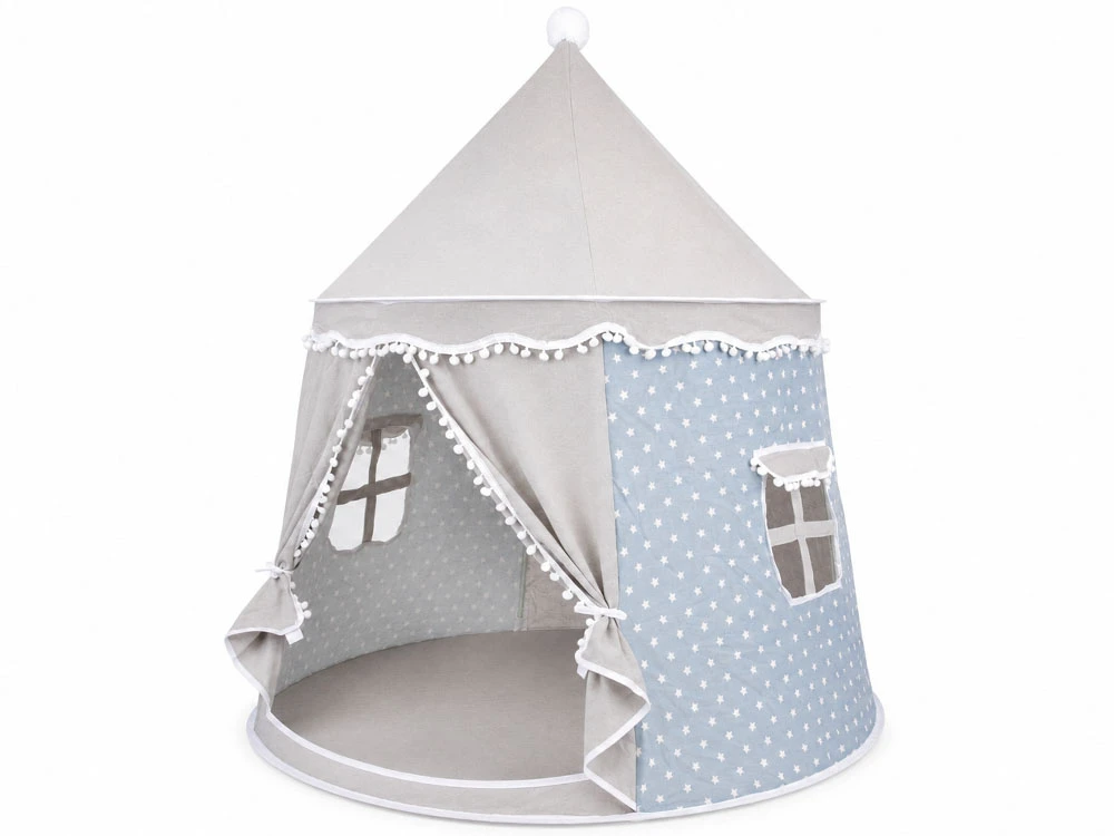 Jokomisiada Pilkas Star-Patterned Children’s Play Tent, House, Castle with Storage Bag ZA6149