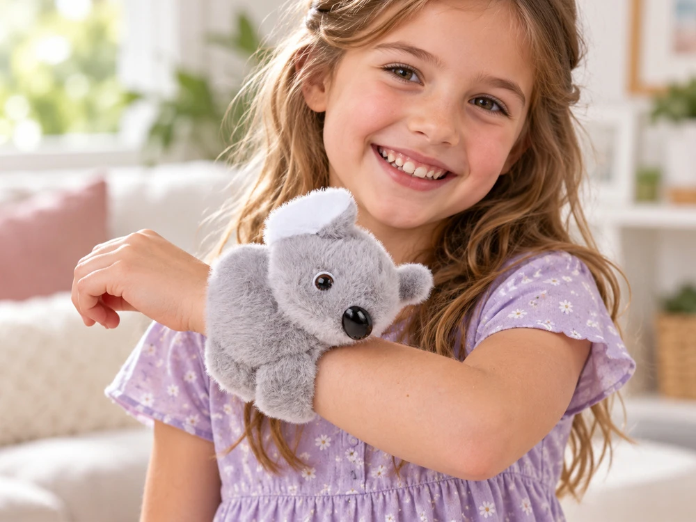 Jokomisiada Plush animal wristband, pilka KOALA - soft, flexible ZA6260