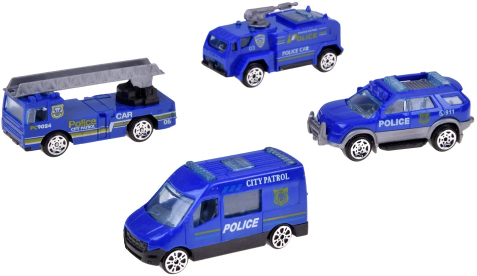 Jokomisiada Police Airplane with Parking Garage, Crane and 4 Toy Cars, Lights and Sounds ZA6561